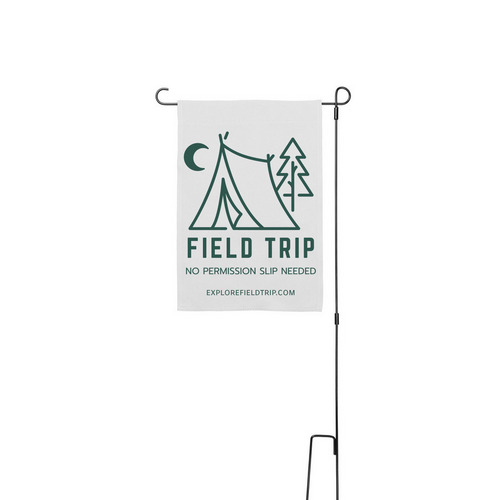 Claim Your Camp, a White 12" x 18" Yard Flag with Stake