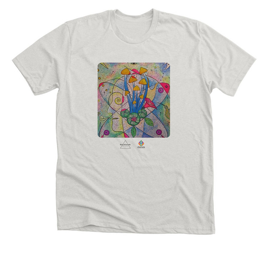 Kjua Fahal? Kjoaetzen-Consciousness Awakening, a Heather Cement Premium Unisex Tee