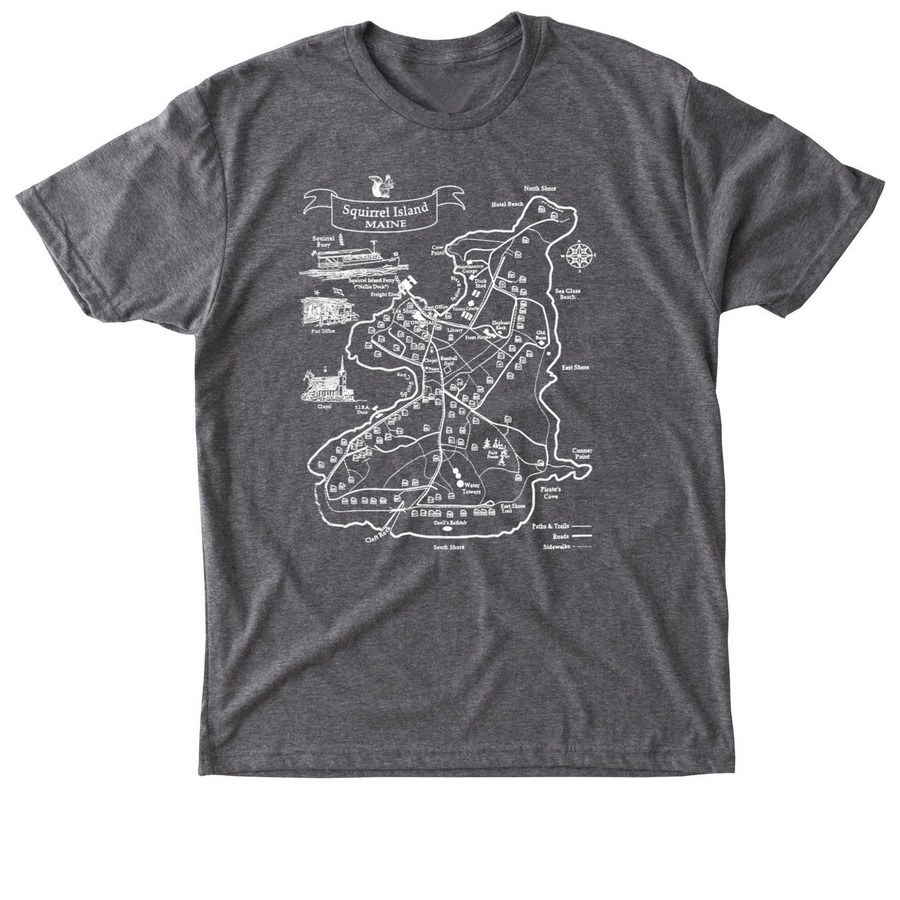 Squirrel Island Map, a Premium Heather Triblend Unisex Tee