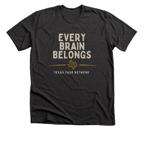 TX FASD - Every Brain Belongs, a Dark Grey Heather Premium Unisex Tee