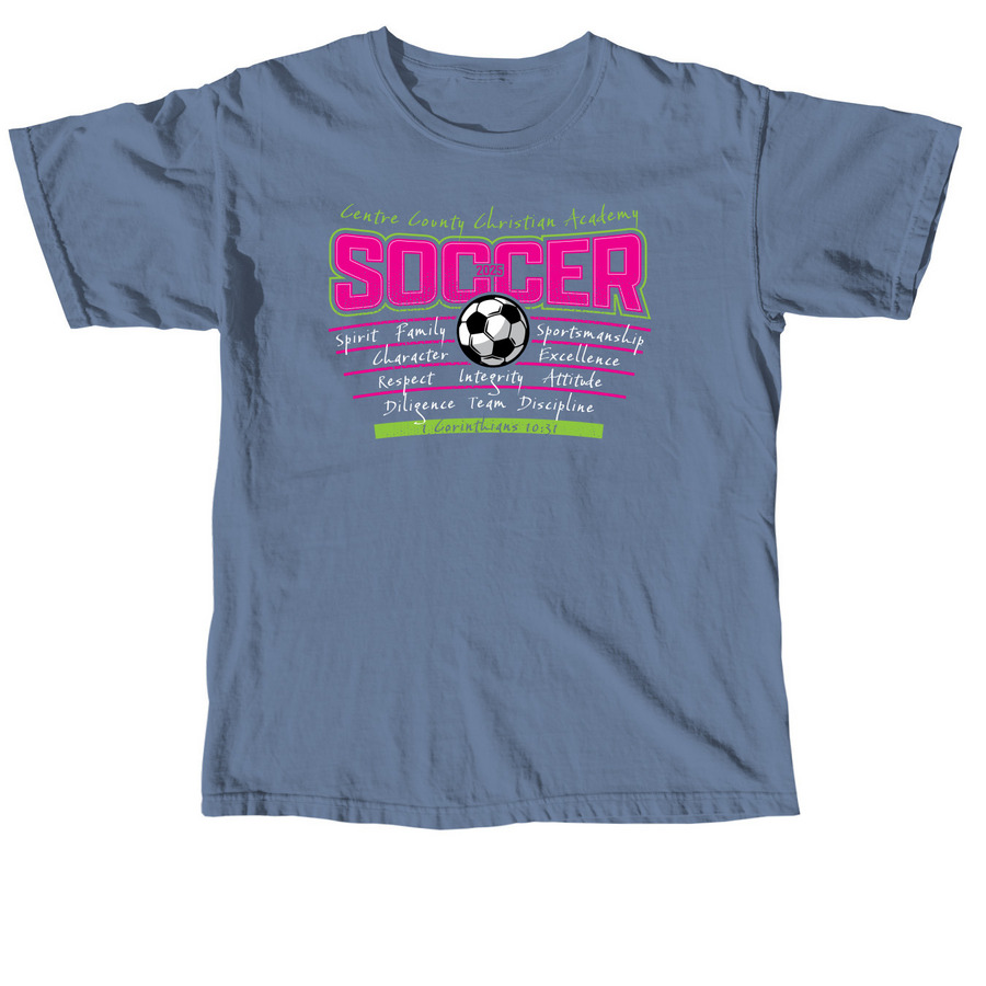 CCCA Soccer '25 Dark Ver. 1&nbsp;, a Blue Jean Comfort Colors Unisex Tee