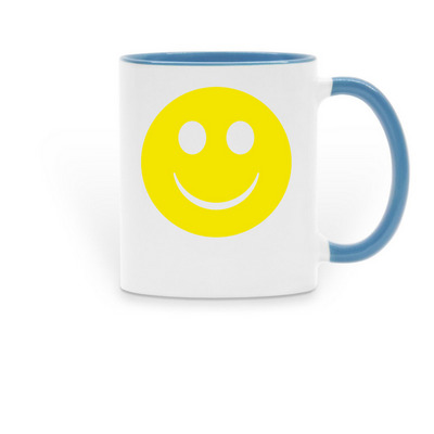 SMILE MUG, a Light Blue Two-Tone Ceramic Mug