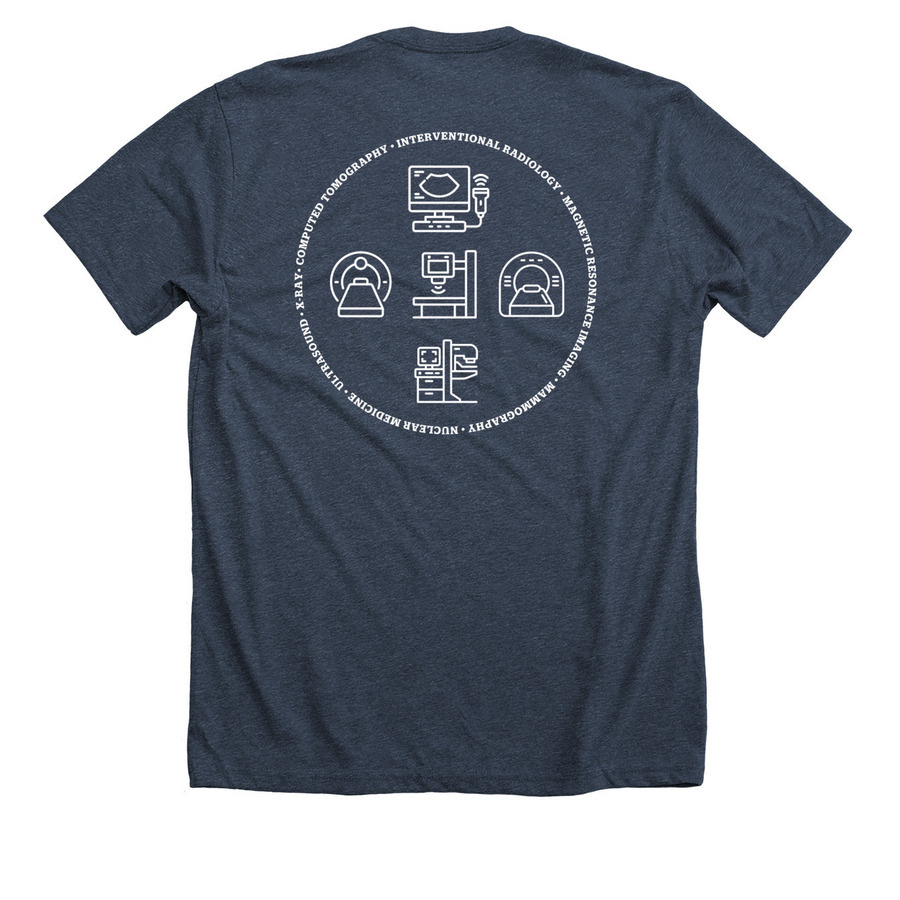 MUSC Health Radiology, a Heather Midnight Navy Premium Unisex Tee (back-view)