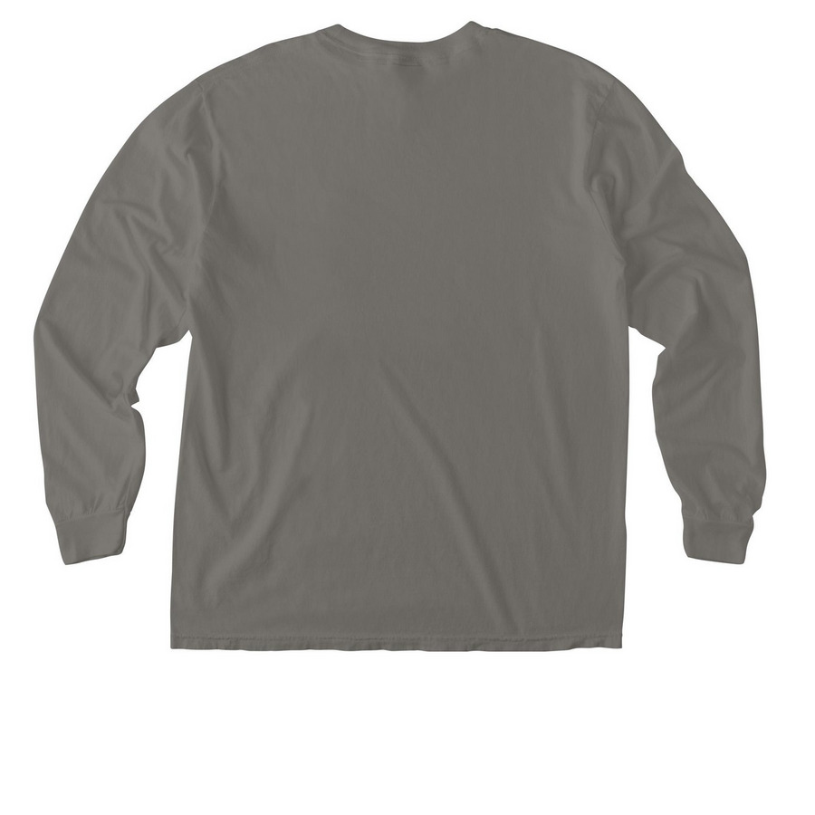 Simple Silken Pocket Tee: Chinchilla/Black, a Grey Comfort Colors Long Sleeve Pocket Tee (back-view)