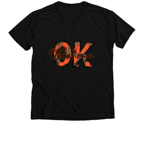 Cowboys Oklahoma, a Solid Black Blend Premium V-Neck Tee