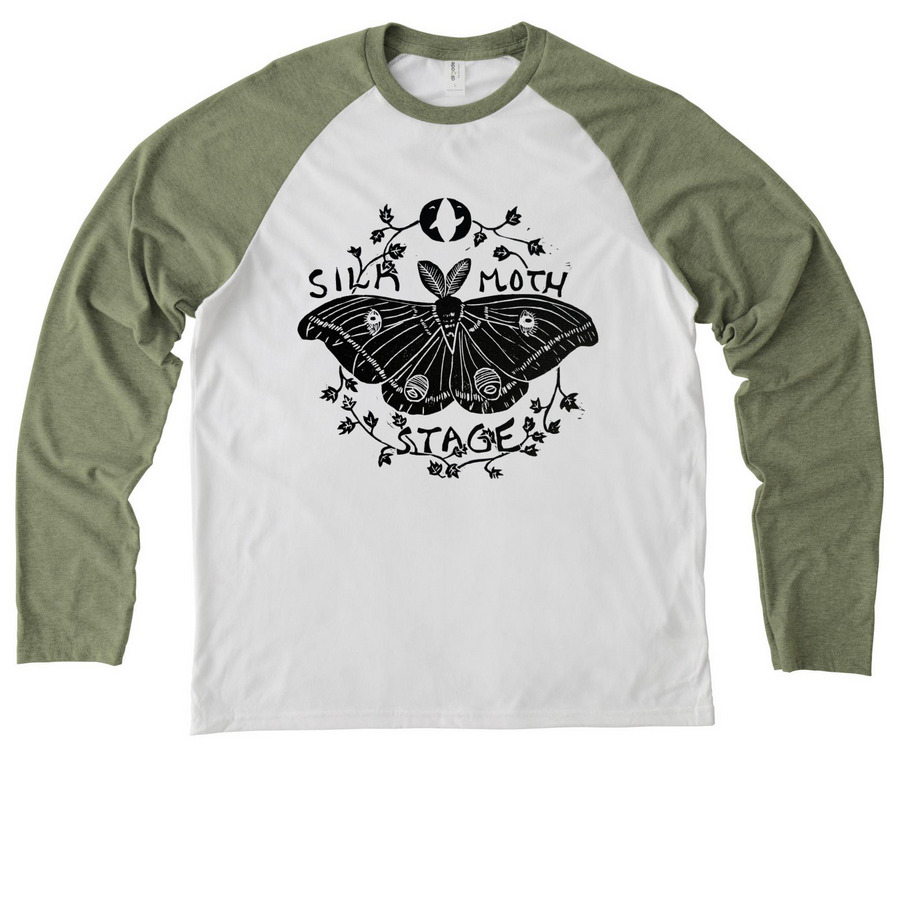 2026 Silk Moth Shirts, a Olive You Green/ Bright White Allmade Eco Triblend Colorblock Raglan Long Sleeve Tee