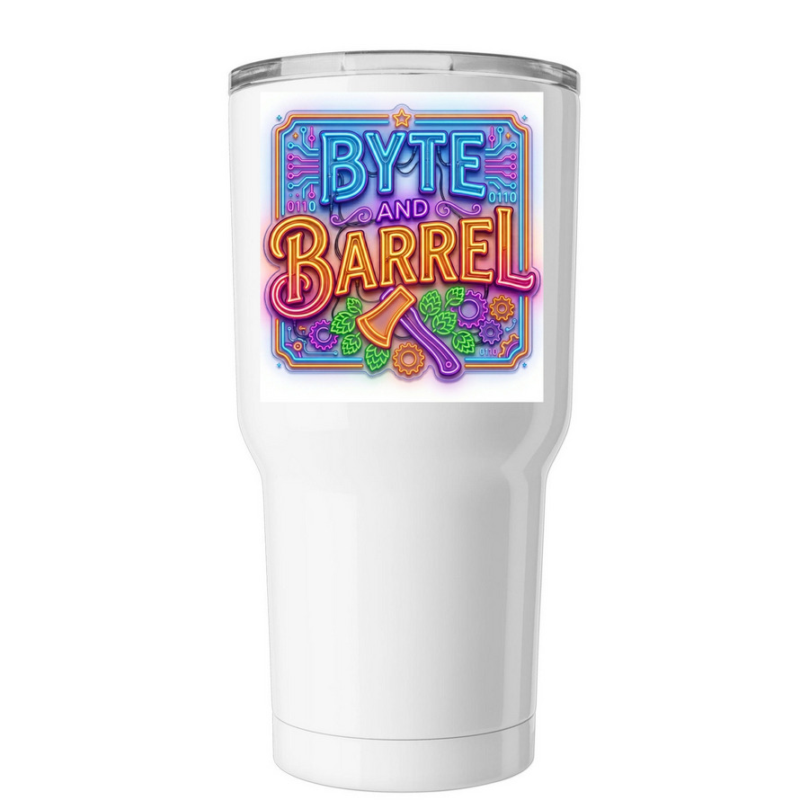 Axe tumble, a White Insulated Tumbler