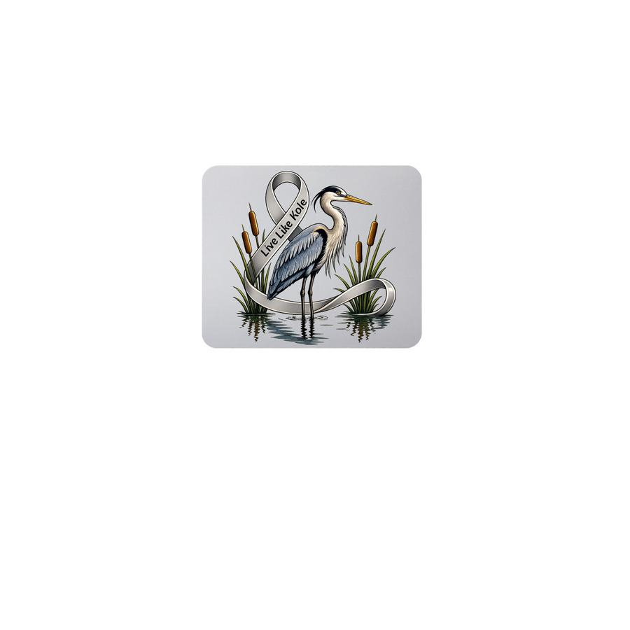 HERON MOUSE PAD, a White Full Color Mouse Pad
