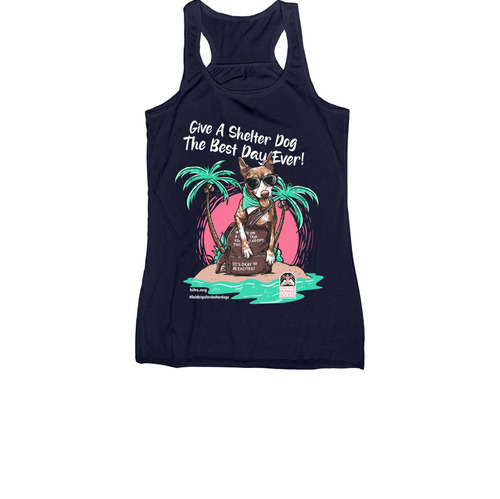 Give a Shelter Dog the Best Day EVER!, a Navy Women's Racerback