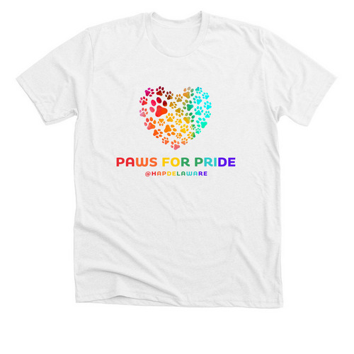 Paws for PRIDE Paws Heart (Light), a Solid White Blend Premium Unisex Tee