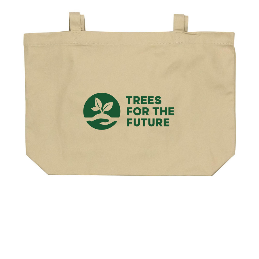 Stand for Collection, a Oyster Large Organic Cotton Tote Bag (back-view)