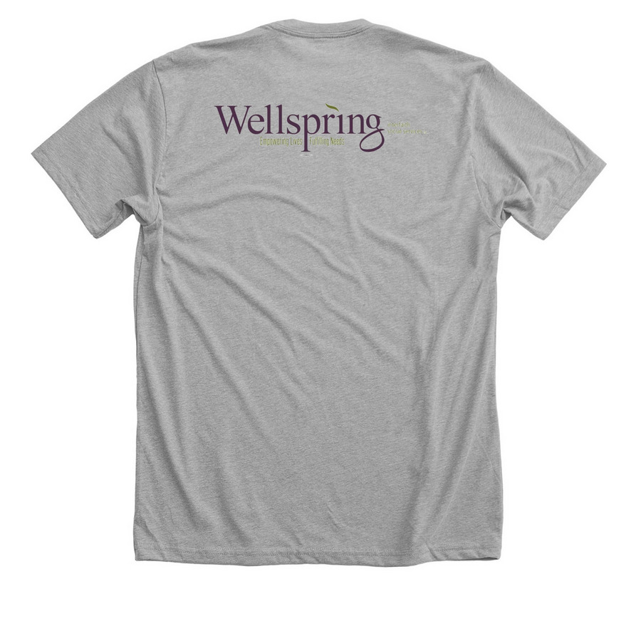 Feeding Our Community, a Athletic Heather Premium Unisex Tee (back-view)