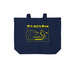 Tote Bags - Yellow Logo, a River Blue Navy Cotton Canvas Tote Bag