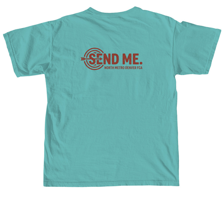 Isaiah 6:8&nbsp;, a Seafoam Comfort Colors Unisex Tee (back-view)