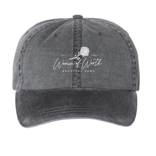 Baseball Caps, a Black Printed Pigment Dye Baseball Cap