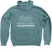"Until there's a cure", a Heather Deep Teal Zip Up Hoodie (back-view)