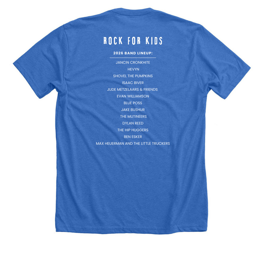Rock for Kids 2026&nbsp;, a Heather True Royal Premium Unisex Tee (back-view)