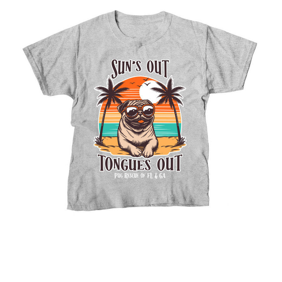 Sun's Out Tongues Out, a Sport Grey Youth Unisex Tee