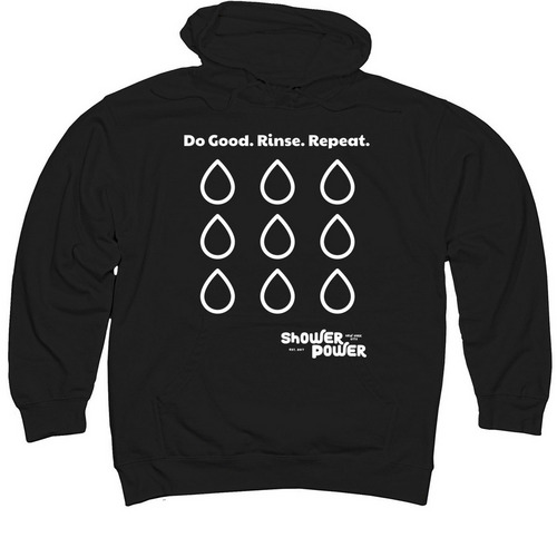 Do More Good, a Black Midweight Pullover Hoodie