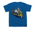 The F-7 Goathill Shirt, a Royal Blue Youth Unisex Tee (back-view)