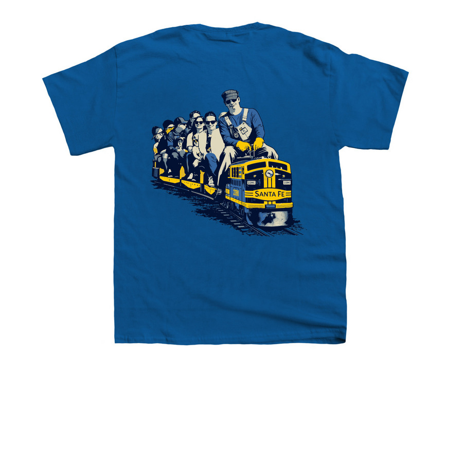 The F-7 Goathill Shirt, a Royal Blue Youth Unisex Tee (back-view)