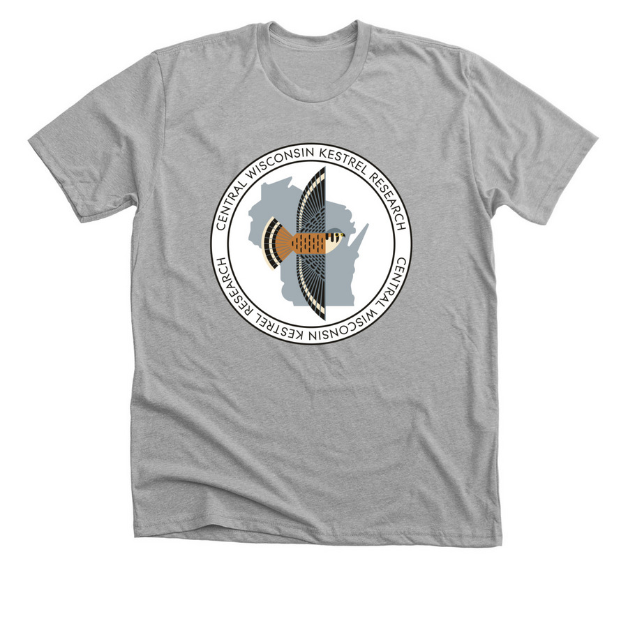 Central Wisconsin Kestrel Research, a Athletic Heather Premium Unisex Tee