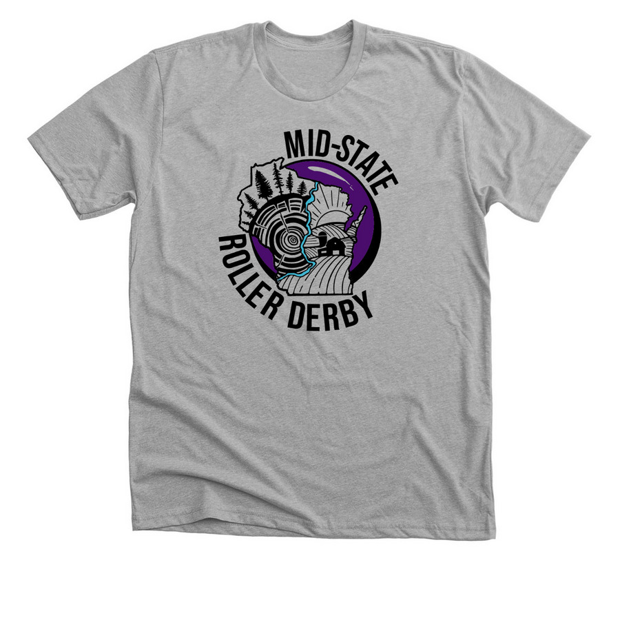 Mid-State Roller Derby - pick-up, a Athletic Heather Premium Unisex Tee