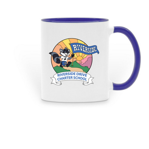 Mugs!, a Dark Blue Two-Tone Ceramic Mug