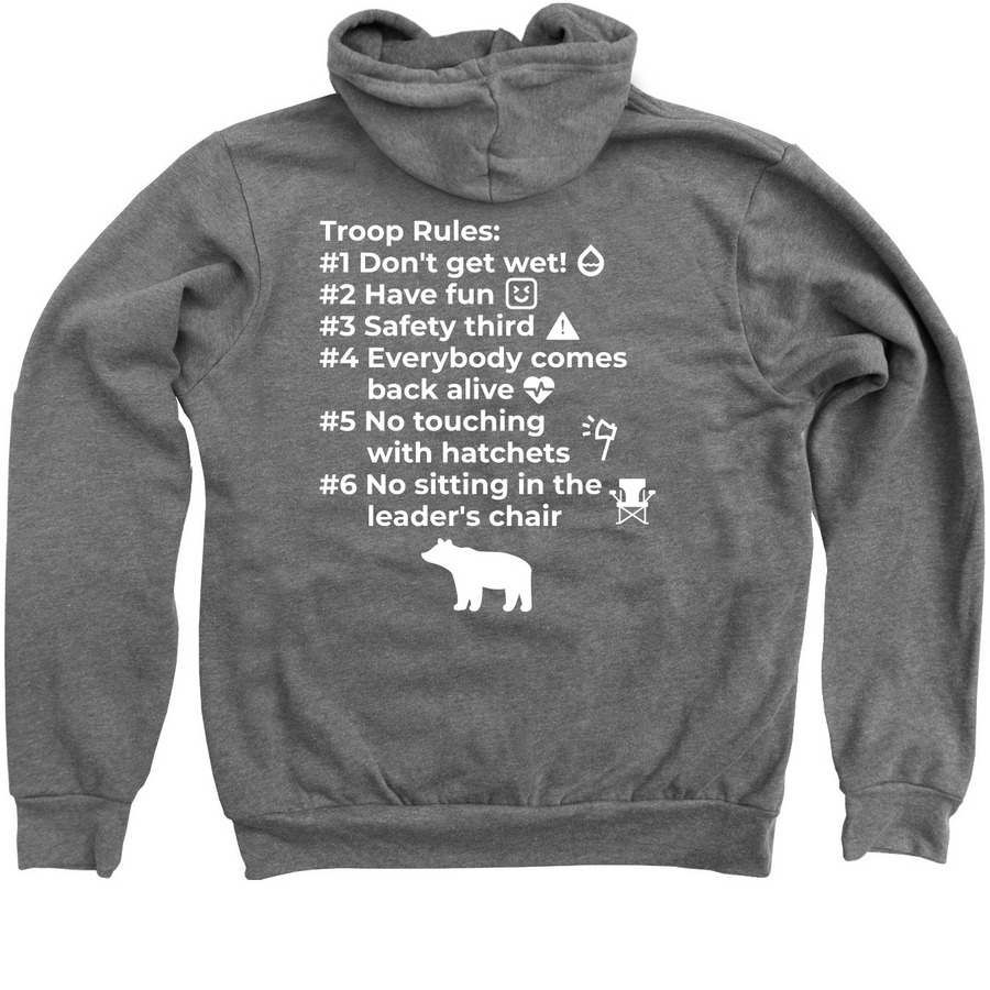 Small Paw Design, a Deep Heather Zip Up Hoodie (back-view)