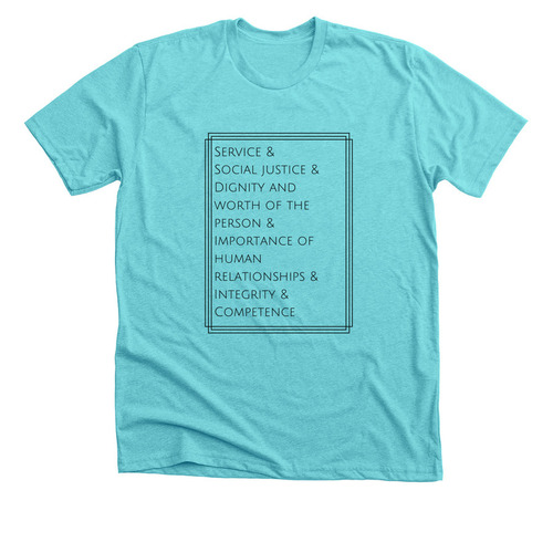 Feelin' Social Worky, a Tahiti Blue Premium Tee