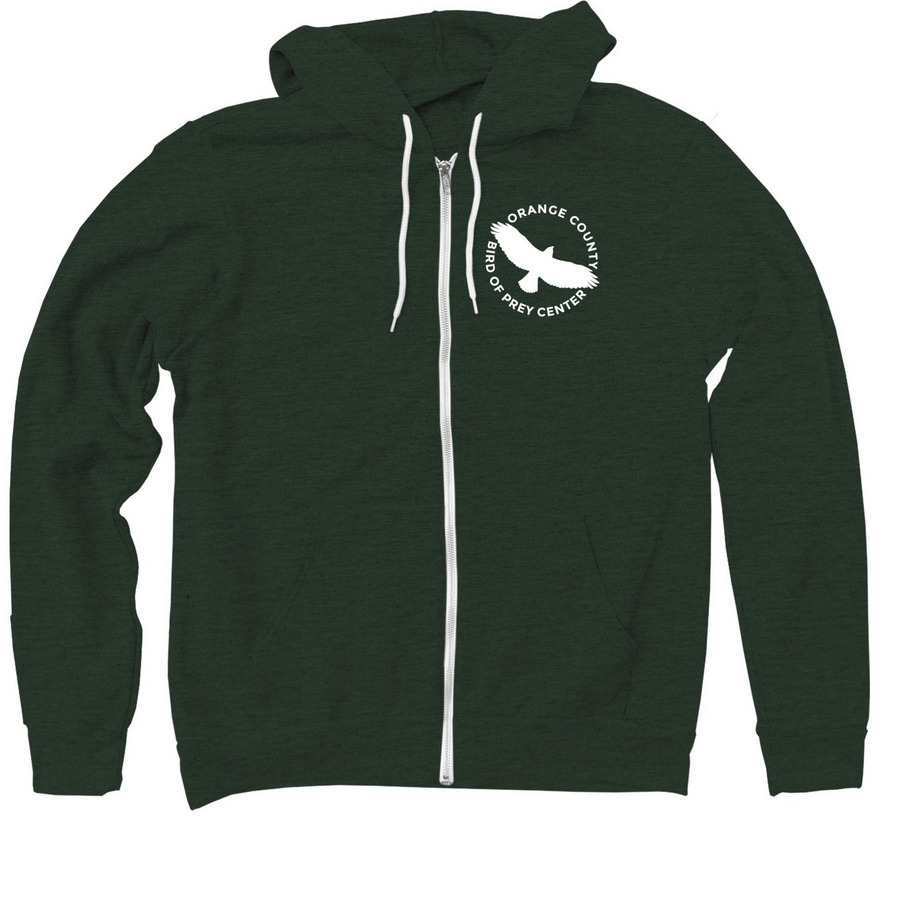 Zip Hoodie with front logo, a Heather Forest Zip Up Hoodie