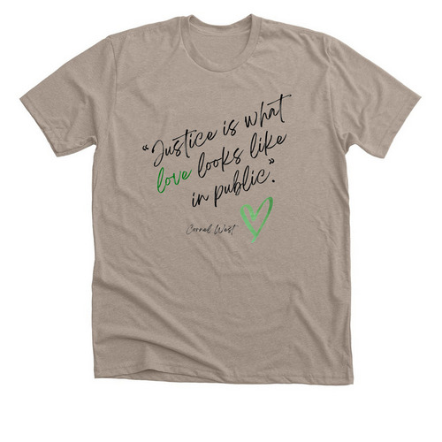 Justice is Love, a Heather Stone Premium Unisex Tee