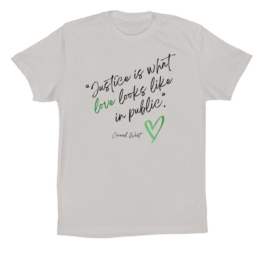 Justice is Love, a Solid Athletic Grey Premium Cotton Tee