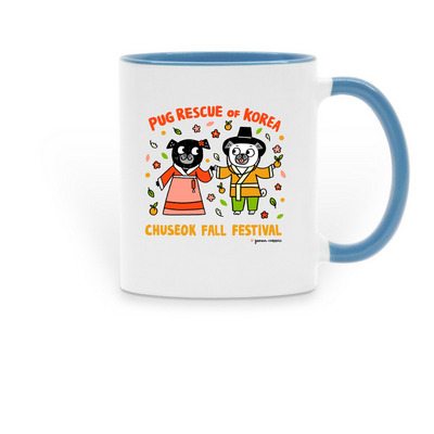 Chuseok Fall Festival, a Light Blue Two-Tone Ceramic Mug