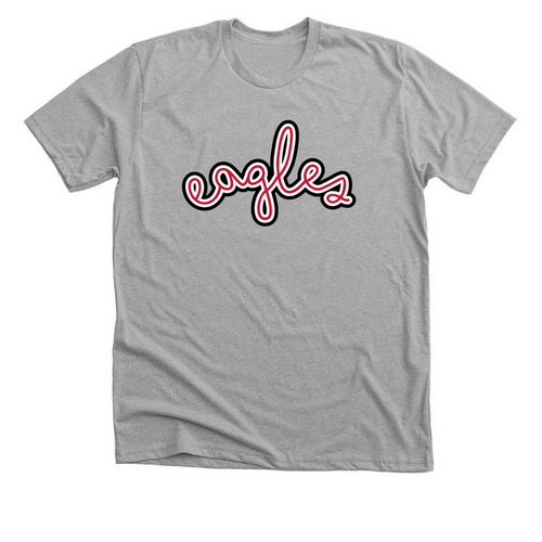 Script Eagles Spirit Wear, a Athletic Heather Premium Unisex Tee