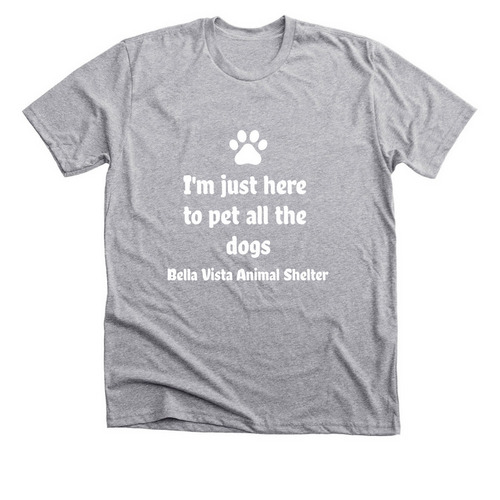 I'm just here to pet all the dogs, a Athletic Heather Premium Unisex Tee