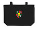 Totes, Classic Boar's Head Shield, a Black Large Organic Cotton Tote Bag (back-view)