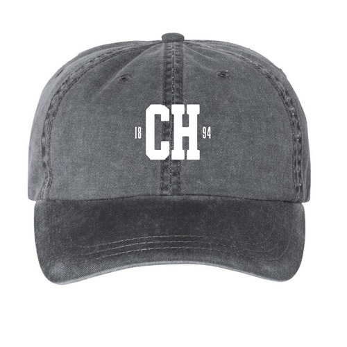 Chatham Hat, a Black Printed Pigment Dye Baseball Cap