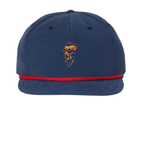 Painted Face Hat., a Navy/ Red Printed Umpqua Snapback Cap