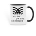 Music of the Baroque Mugs, a Black Two-Tone Ceramic Mug