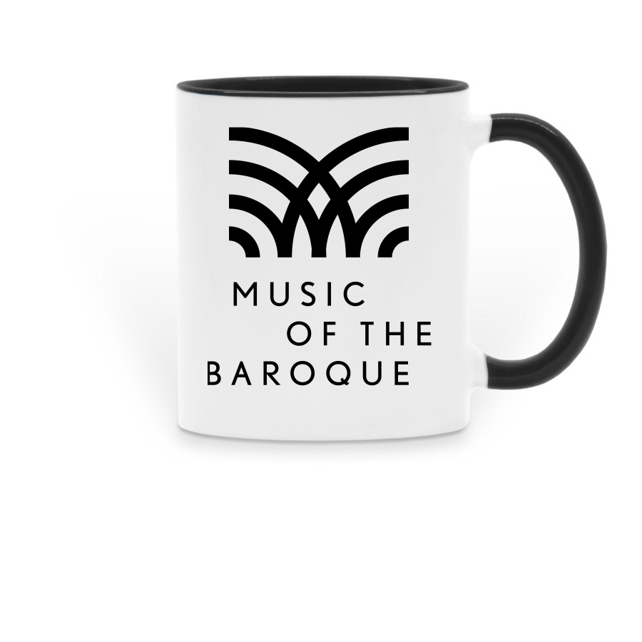 Music of the Baroque Mugs, a Black Two-Tone Ceramic Mug