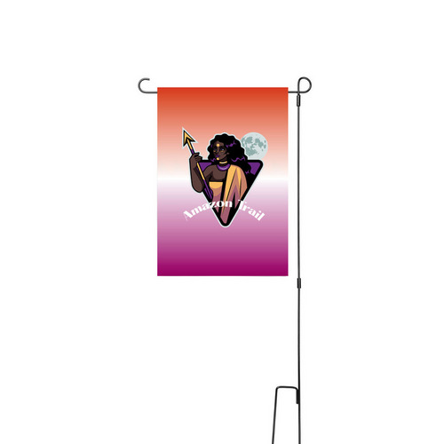Lesbian Colors Campsite Flag, a White 12" x 18" Yard Flag with Stake