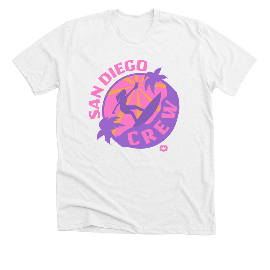 San Diego Crew, a Solid White Blend Premium Unisex Tee