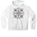 Quilled Dakota Florals, a White Premium Heavyweight Pullover Hoodie