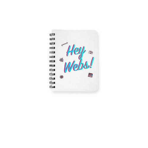 Hey Webs Notebook (Pink and Blue), a White Spiral Notebook