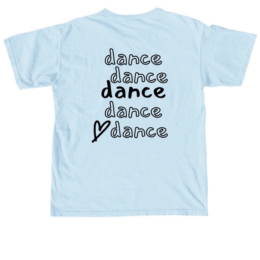 Dance, Dance, Dance Design, a Chambray Comfort Colors Unisex Tee (back-view)