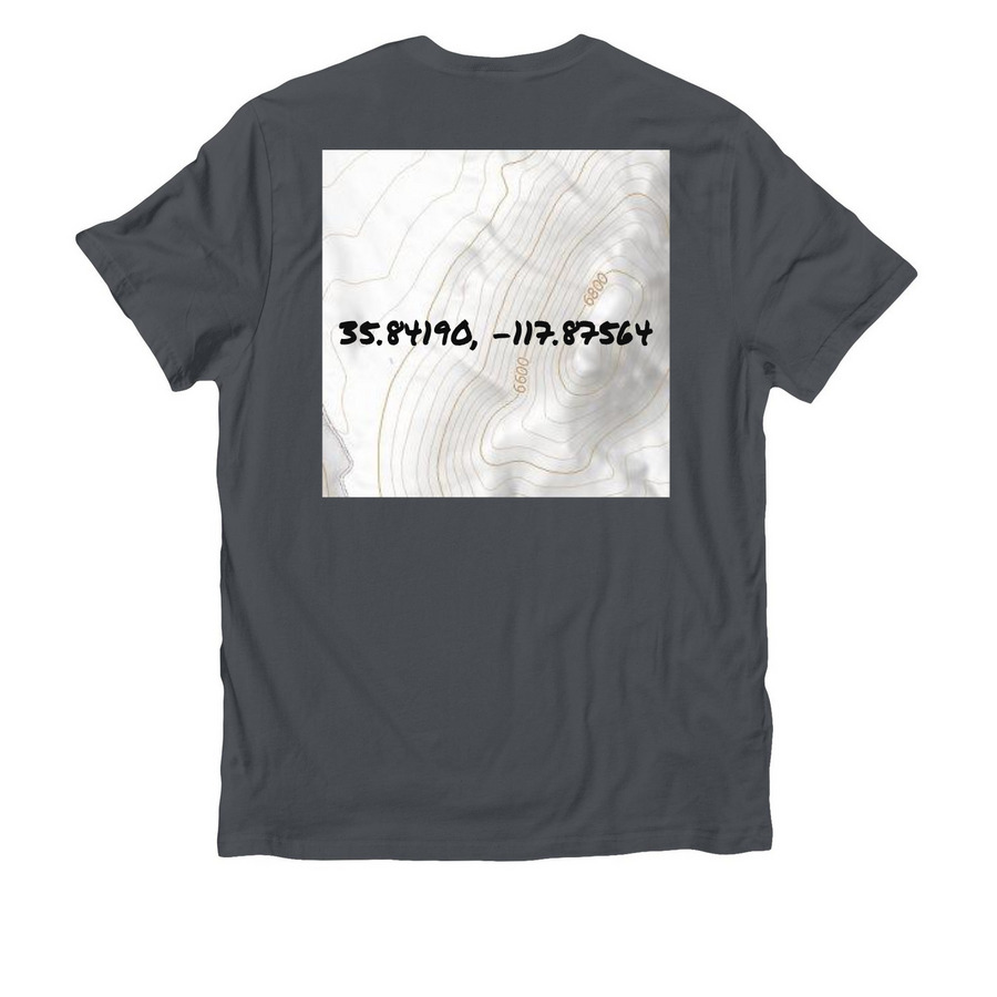Coordinates of Happiness PT 1, a Terrain Grey Allmade Organic Cotton Unisex Tee (back-view)