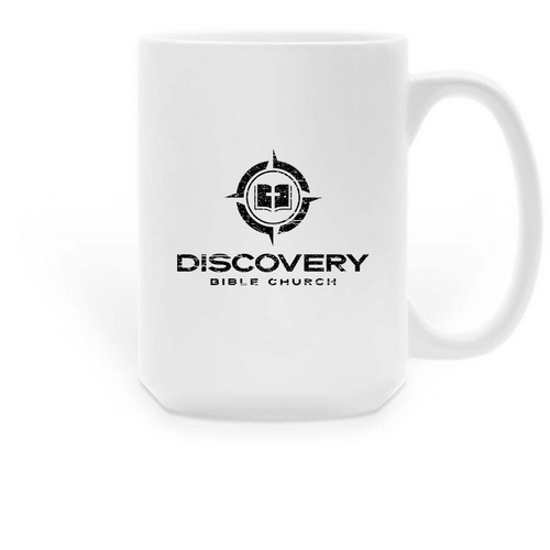 Life Saving Device - Distressed Black Logo, a White Large Coffee Mug