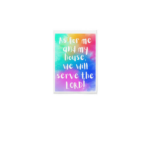 We will Serve the Lord!, a White 12" x 18" Yard Flag