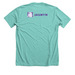 Not Queer but ALWAYS Here!, a Heather Sea Green Premium Unisex Tee (back-view)